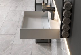Umywalka ścienna PB2080 z odlewu mineralnegoBiały mat - 60 x 46 x 13 cm