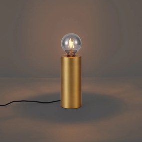 Nowoczesna lampa stołowa mosiężna 24 cm - Cylinder