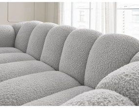 Jasnoszara sofa z materiału bouclé 232 cm Hippolyte – Bobochic Paris