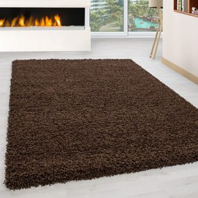 Dywan shaggy jednokolorowy brązowy 120 cm x 170 cm