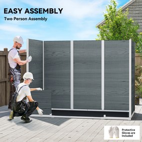 Outsunny Domek na narzędzia 2,77 m², styl drewniany, 2 okna, podwójne drzwi, wentylacja, podłoga, zamek, rękawice | Aosom PL