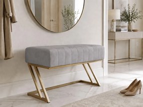 Ławka ZETA tkanina Welur loft ławka metal : Kolor Stelaża - Złoty, Kolor tkaniny - VELVET - MG17, Typ tkaniny - Velvet