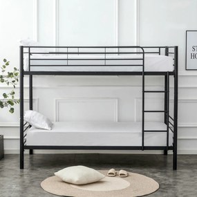 Łóżko Piętrowe Dla Dzieci 90x200 cm RODEZ Metalowe Czarne