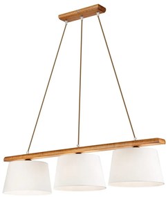 Brązowa lampa wisząca z tekstylnym kloszem ø 25 cm Aida – LAMKUR