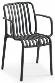 Plastowe krzesło TREGO z podłokietnikami, antracytowe