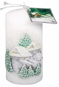 Świeczka świąteczna Chatka, biały