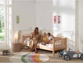 Łóżko dziecięce z litego drewna bukowego ze stelażem 90x200 cm w naturalnym kolorze Forrest – Vipack