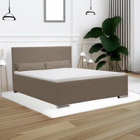 Łóżko tapicerowane z pojemnikiem i materacem EKO 140x200 cm Beżowy