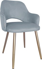 Krzesło Milano tkanina Welur noga metalowa : Kolor nogi - Złota stożek, Kolor tkaniny - VELVET - BL06, Typ siedziska - Siedzisko stałe