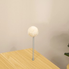 PawHut Legowisko dla kotów TV Design Zmywalna poduszka Zabawka Dąb Beż Bielszy 50x28x43cm | Aosom PL