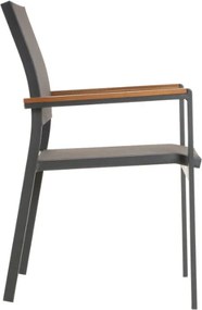 Metalowe krzesło ogrodowe, składane, antracytowe