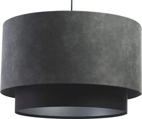Lampa wisząca DOUBLE ZAMSZ 60 szara/czarna