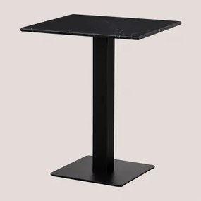 Kwadratowy Stolik Barowy Z Marmuru Livanto Czarny & ↔︎ 60 Cm & Marmur Nero Marquina - Sklum