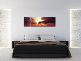 Obraz słońca za chmurami (170x50 cm)