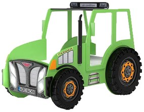 Zielone łóżko ciągnik dla dziecka z oświetleniem LED N4-G24