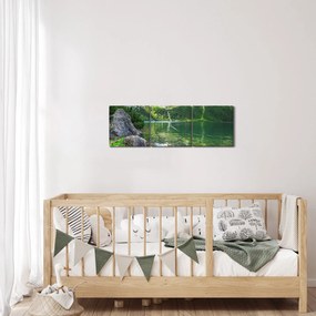 Obraz jeziora w Tatrach (z zegarem) (90x30 cm)