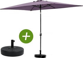 Parasol ogrodowy Sol 2" - Prostokąt - 2 x 3 m - Fioletowy + Statecznik w zestawie