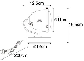 Industrialna lampa stołowa czarna 18 cm - EmadoPrzemysłowy Oswietlenie wewnetrzne