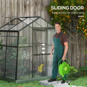 Outsunny Szklarnia z Aluminium Czarna 131x192x203cm | Aosom PL