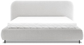 Beżowe tapicerowane łóżko dwuosobowe ze schowkiem ze stelażem 180x200 cm Pointt – ELTAP