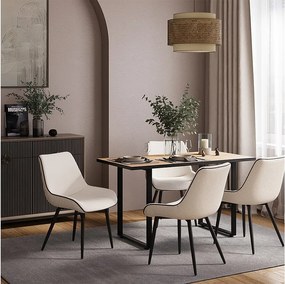 Stół do jadalni czarny/złoty dąb 140x70x77 livorno