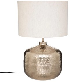 Lampa z beżowym abażurem Kais, metalowa podstawa, wys. 52 cm