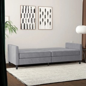 Jasnoszara aksamitna sofa 207 cm Presley – Støraa