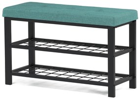 Stojak na buty z 2 półkami, zielony