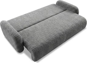 Sofa VIDI Rozkładana Dwuosobowa Ciemnoszara Boucle Nowoczesna