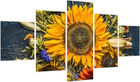 Obraz - Jesienne kwiaty (125x70 cm)