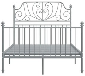 Szare metalowe łóżko z zagłówkiem 120x200 cm - Hadson