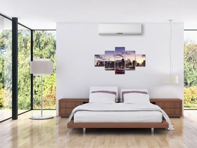 Obraz metropolii z drapaczami chmur (125x70 cm)