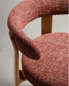 Hoker z litego drewna jesionowego w kolorze terakoty/w jasnym naturalnym kolorze (wysokość siedziska 75 cm) Granite – Kave Home