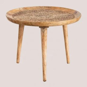 Okrągły Stolik Pomocniczy Ø60 Cm Z Drewna Mango Nanup Drewno Mango - Sklum