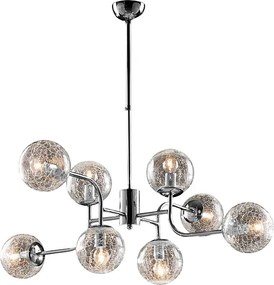 Lampa wisząca Ikarus z polerowanego chromowanego żelaza 8 lamp X 93 Ø93 BL213-8-CR