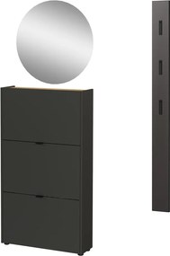 Antracytowy zestaw do przedpokoju 101x200x22 cm Ameca – Germania