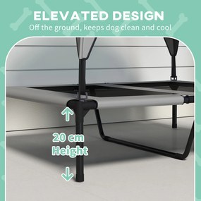 PawHut Legowisko dla Psa z Baldachimem, Oddychające, Wodoodporne, do 30 kg, 91 x 76 x 89 cm, Jasnoszary