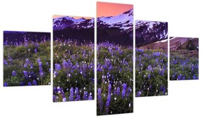 Obraz - Wulkan i kwiaty (125x70 cm)