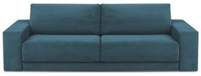 Turkusowa sztruksowa rozkładana sofa 250 cm Donatella – Milo Casa