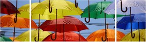 Obraz kolorowych parasoli (170x50 cm)