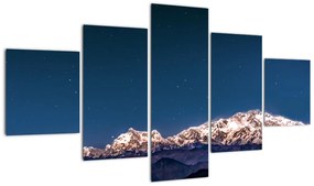 Obraz gór i nocnego nieba (125x70 cm)