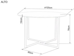 Okrągły stół jadalniany z blatem w dekorze dębowym ALTO 120x120