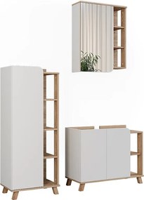 Zestaw mebli łazienkowych sonoma/biały 80x35x65 karen
