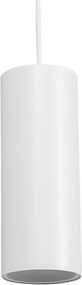 Designerska lampa wisząca biała z adapterem szynowym 1-fazowym - Iconic Tubo