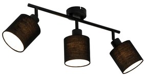 Nowoczesna lampa sufitowa czarna 3-światłowa - Hetta