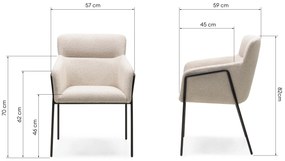 Kremowy designerski fotel HELSINKI