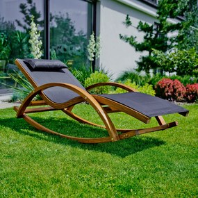 Leżak ogrodowy bujany Larice czarny PATIO