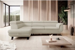 Narożnik RAVEN L Lewostronny wolnostojący z funkcją spania tkanina ARAGON 03 Beżowy WERSAL