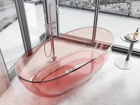 Mexen Pure wanna wolnostojąca transparentna 170 x 80 cm, coral, korek chrom - 58071708004