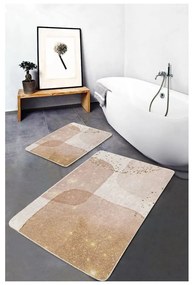 Beżowe aksamitne dywaniki łazienkowe zestaw 2 szt. 60x100 cm – Mila Home